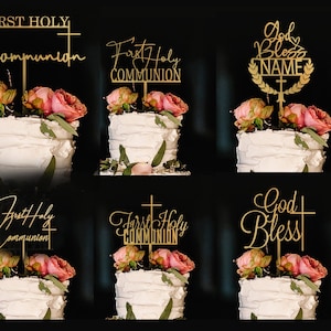Heilige Kommunion Cake Topper svg, Cake Topper Taufe, Cake Topper, Cupcake Topper, Kreuz Cake Topper, Taufdekoration, Digitaler Download