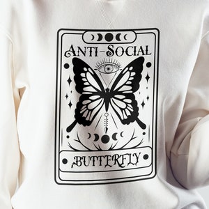 Anti-sozialer Schmetterling png, antisozialer png, antisozialer Schmetterling png, Tarot-Schmetterling png, sarkastischer png, digitaler download