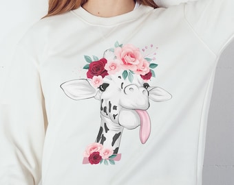 Baby Giraffe Floral PNG, Giraffe Lover, Sublimation Design (Digital Download)
