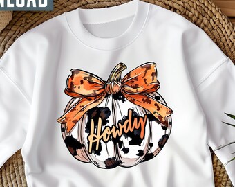 Hola Calabaza PNG, Diseño de camiseta de Halloween occidental (Descarga digital)