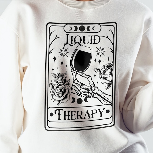 Liquid therapy tarot card png, Liquid therapy png, wine png, funny tarot card png, digital download