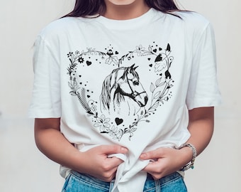 Floral Horse Heart SVG, PNG, EPS (Digital Download)