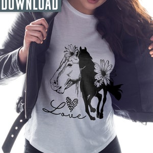 Horse svg,  Horse clipart, Horse lover svg, Horse head with flowers svg, Cute horse svg, horse shirt, horse cut file, horse vector