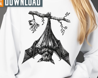 Retro Halloween Gothic bat png sublimation design, digital download
