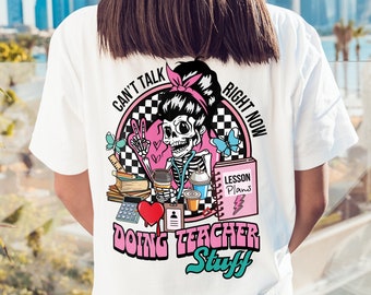 Funny Skeleton Teacher PNG, Sublimation Design (Digital Download)