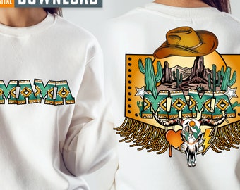 Retro Mama PNG, Western Cowgirl Design (Digital Download)