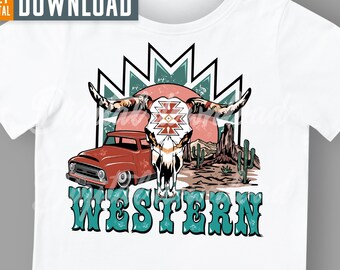 Retro Western Drifter PNG, Design para Sublimação no Deserto (Download Digital)