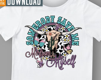 Western Bull Skull PNG, Rodeo Sublimation Design (Digital Download)
