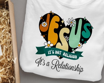 Jesus Retro Christian PNG, It's a Relationship Design (Digital Download)