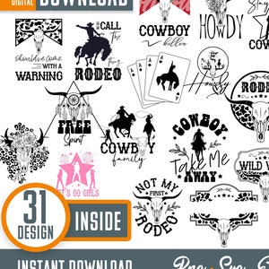Western svg bundle, western png, western clipart, western sublimation designs, retro western shirt, cowgirl svg, rodeo svg, cow skull svg