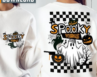 不気味な雰囲気のハロウィーン クリップアート、カボチャ PNG (デジタル ファイル)