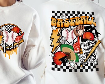 Retro Baseball Mom Shirt PNG, Skeleton Design (Digital Download)