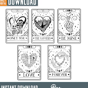 De Lovers Bundle png, The Lovers tarotkaart png, Skeleton lovers png, Valentine skeletten png, digitale download