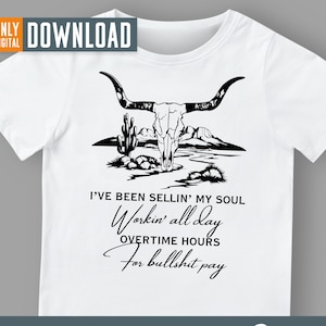 Funny western skull png sublimation design, western png svg, cow skull svg png, digital download