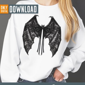 Halloween Bat Gothic Coquette bow png, retro halloween png, trending png, Gothic png, black bow png, soft girl png, Bat png,digital download