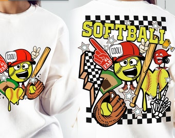 Softball Smile Face Png, Sublimation Design (Digital Download)