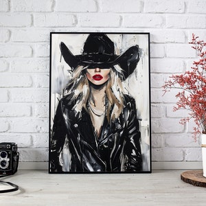 Vintage Abstract Western Cowgirl wall Art Print, Western wall art, Western Desert Vibes,Trendy Wall Decor,Cowgirl Gift, digital download
