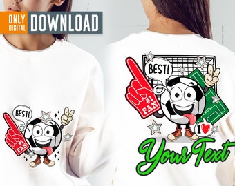 Retro Fußball Ball Sublimation PNG, Fußball Mama Design (Digitaler Download)