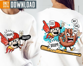 Funny Baseball Shirt PNG, Retro Design (Digital Download)