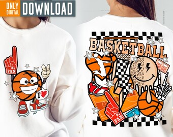 Retro basketball sublimation png design, basketball png, digital download, png file , sublimation