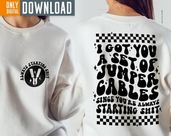 Jumper Cables Sarcastic SVG PNG, Funny Adult Humor (Digital Download)