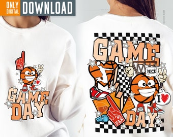 Game Day Basketball PNG, Trendy Clipart (Digital Download)