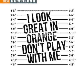 I Look Great In Orange Mugshot PNG SVG, Funny Sublimation Design (Digital Download)