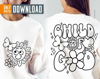 Child Of God SVG, Retro Christian PNG, Sublimation Designs (Digital Download)