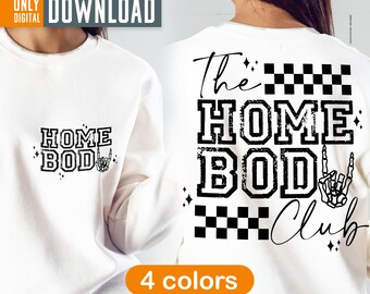 Homebody Club PNG, Retro Introvert Sublimation Design (Digital Download)