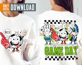 Funny Game Day Soccer PNG, Cartoon Ball (Digital Download)