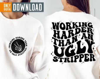 Working Harder Retro Design, Funny Png, Svg (Digital Download)
