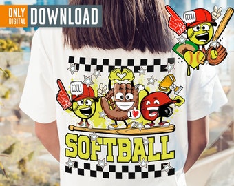 Retro Softball PNG Clipart, Funny Softball Mom Design (Digital Download)