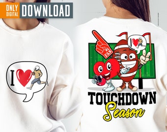 Football, saison des touchdowns PNG, design par sublimation (téléchargement numérique)