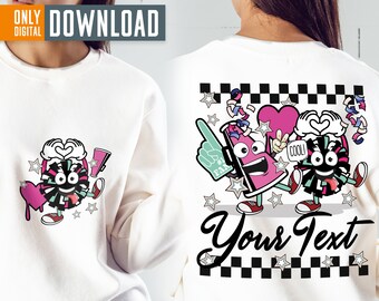 Cheer aangepaste naamsjabloon, retro glimlach, png (digitale download)