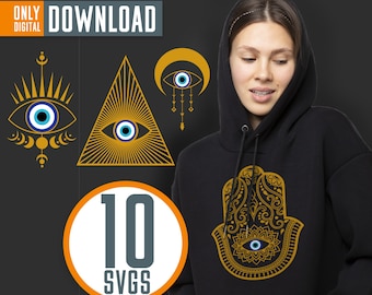 Turkish Evil Eye SVG Clipart, Protection Third Eye (Digital Download)