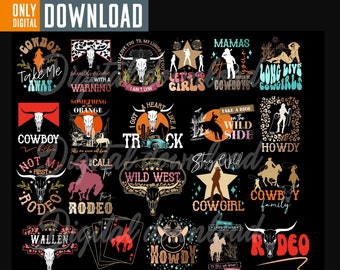 Pacchetto di design Western Cowgirl, SVG PNG EPS (download digitale)