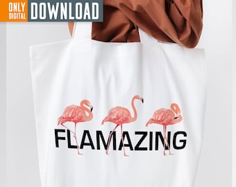 Clipart de flamenco rosado, SVG PNG EPS (descarga digital)