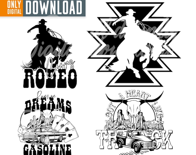 Rodeo Svg Bundle Rodeo Png Bundle Cricut Eps Dxf Cut File Cutting ...