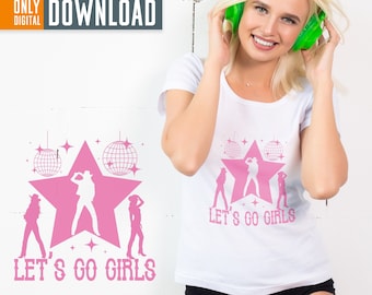 Disko Cowgirl SVG, Let's Go Girls Western Design (Digitaler Download)