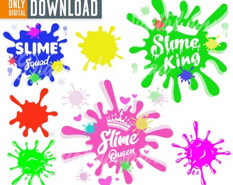 Slime svg bundle, slime PNG, slime, Slime Queen svg, Slime King svg, Slime Squad svg, slime clipart, kids svg, slime party, slime birthday
