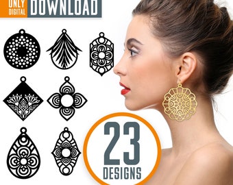 Teardrop Earring SVG, Template Cut File, Earring Clip Art (Digital Download)