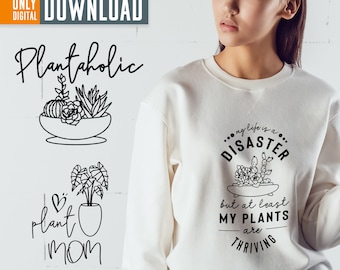 Plant SVG Bundle, Houseplant Clipart, Plant Lady (Digital Download)