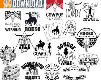 Western designs svg bundle, western svg, Western clipart, rodeo svg, cowboy svg, not my first rodeo svg, wild west clipart, digital download