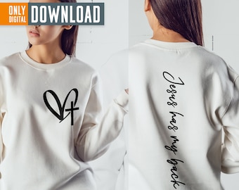 Jesus Has My Back SVG, christelijke ontwerpbundel (digitale download)