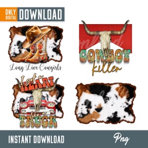 Western cowgirl png bundle, western png, cowgirl png, cowgirl boots png, cowgirl hat png, retro western truck png, western background png