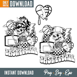 Basketball svg png, basketball sublimation design svg png, retro basketball smile skeleton face svg png, basketball vibes svg