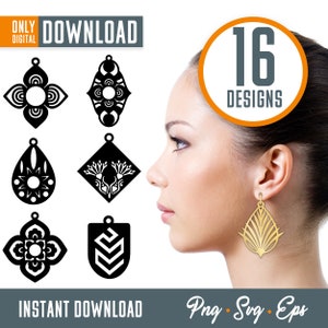 Earrings svg, geometric earring, laser cut earring, boho earring, earring template, macrame earring svg, circle earring, cricut earring svg