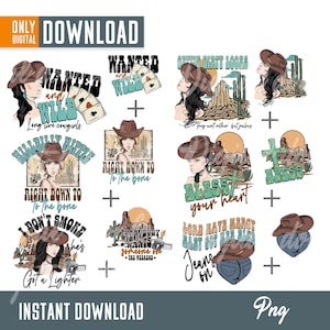 Westerse png, westerse png-bundel, Cowgirl png, west wilde ziel png, westerse sublimatie, westers ontwerp, Howdy png, retro westerse png