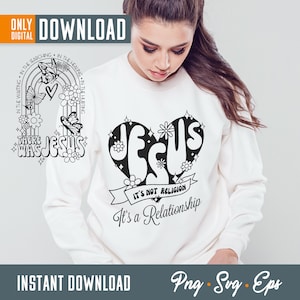 Jesus svg, Jesus png, Jesus It’s Not Religion svg bundle, Christian svg, Bible Verse svg, religious svg, bible svg, bible quote svg
