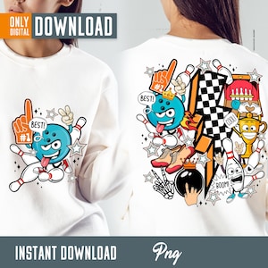 Retro Bowling  sublimation png design,  Bowling png,  Bowling clipart,  Bowling printable,  Bowling smile face, digital download